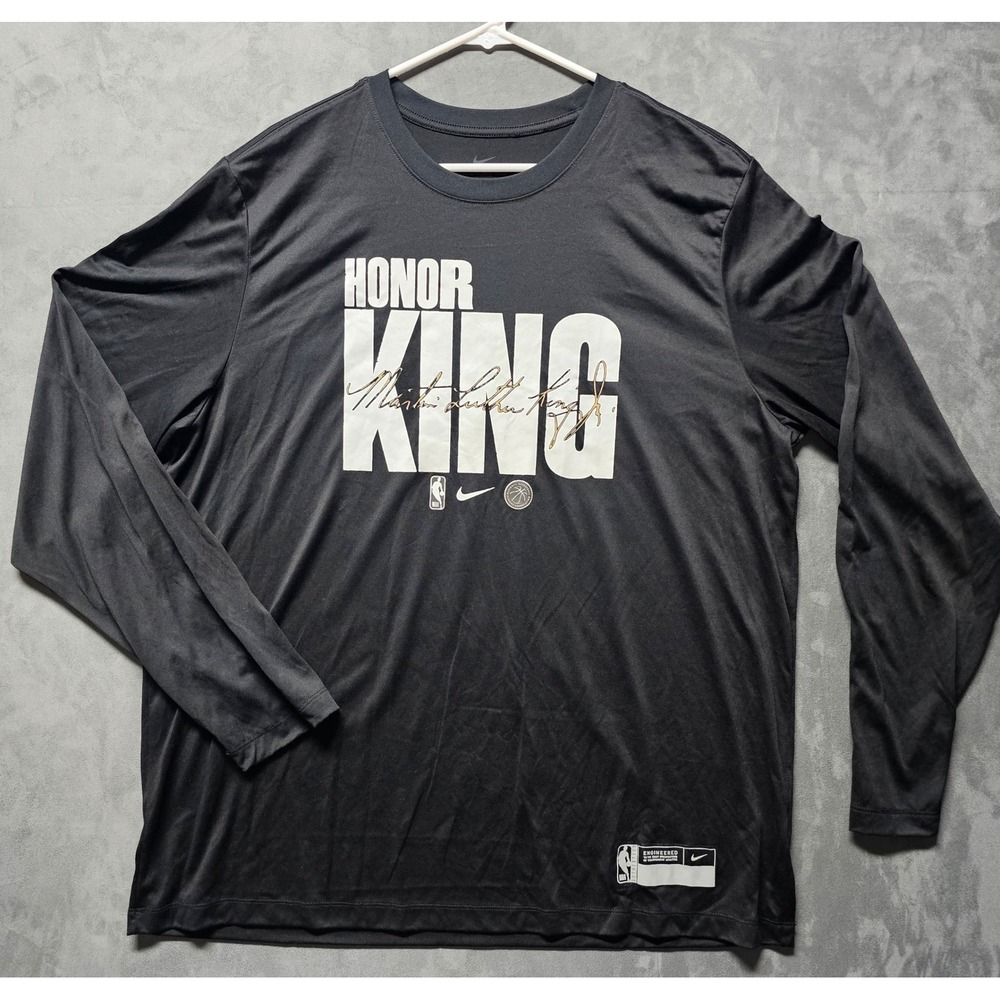 Nike‎ NBA MLK Honor King Dri-FIT Long Sleeve Shirt Black DX0563-010 XXL